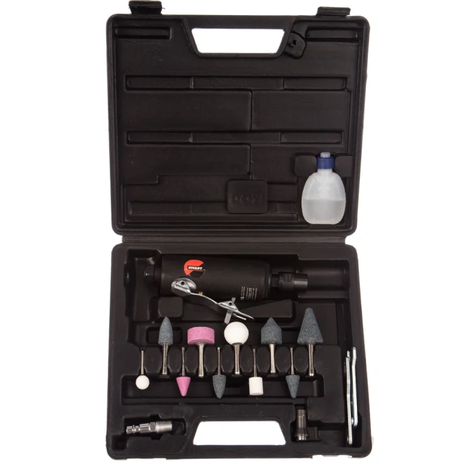 Прямая пневмошлифмашина с набором оснастки (цанга; 27000 об/мин; кейс) Gigant DG27000