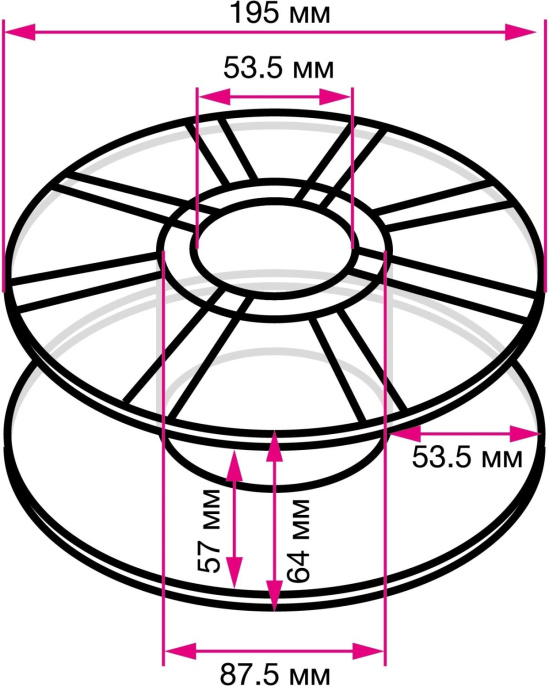 Пластик Cactus CS-3D-ABS-1KG-CYAN ABS/ 1.75мм/ 1кг/ 386м/ голубой