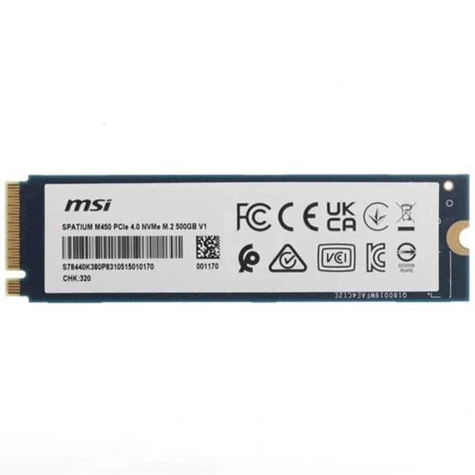 Твердотельный накопитель SSD MSI M.2 2280 500GB SPATIUM M450 V1 S78-440K380-P83