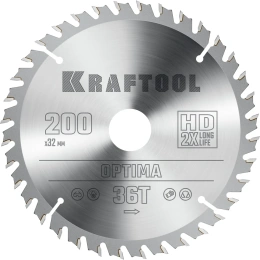 Диск пильный по дереву KRAFTOOL Optima 200x32 мм, 36Т 36951-200-32