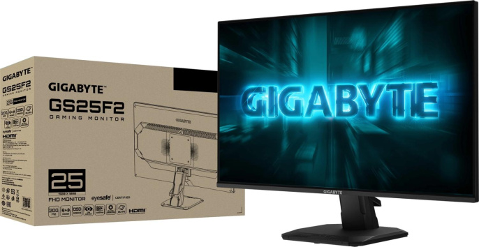 24.5" Монитор Gigabyte GS25F2A,  1920x1080,  IPS,  240Гц,  2хHDMI,  1хDP,  черный [20vm0-gs25f2abm-1eks]