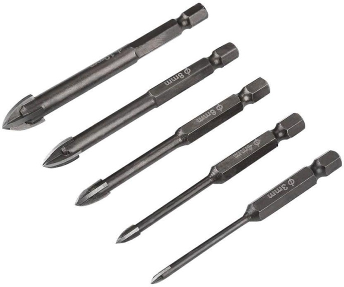 Набор сверл DEKO DH05-4, по керамике, шестигранный, 5шт [065-0535]