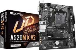 Материнская плата GIGABYTE A520M K V2 (AM4, mATX, A520, 2xDDR4, RAID, 1xPCI-Ex16, 1xM.2, HDMI+VGA) (A520M K V2)
