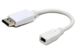Cablexpert Переходник miniDisplayPort - DisplayPort, 20F/20M, длина 16см, белый A-mDPF-DPM-001-W