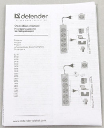 Сетевой удлинитель Defender E318, 1.8м, белый [99221]