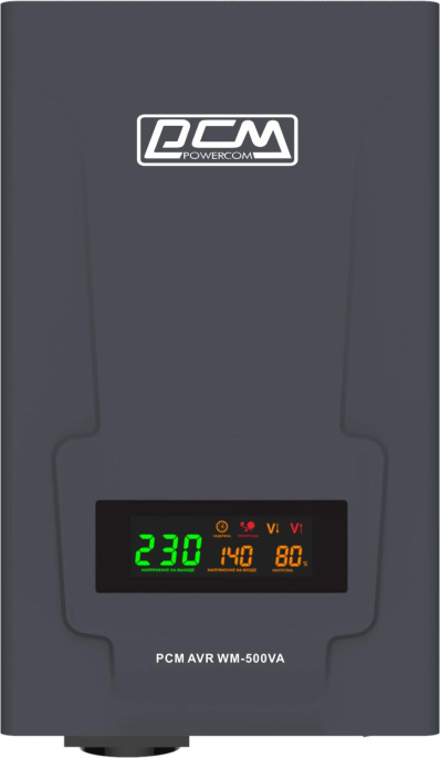 Стабилизатор напряжения POWERCOM WM-500VA графитовый