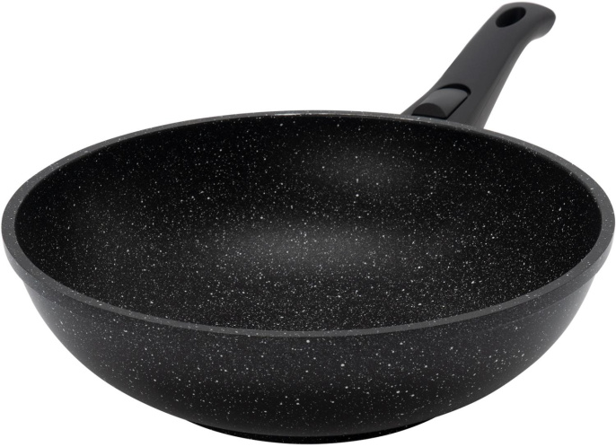 Сковорода ВОК (WOK) StarWind Chef Induction SW-CHI4028WGR, 28см, съемная ручка,  антипригарное покрытие, алюминиевая