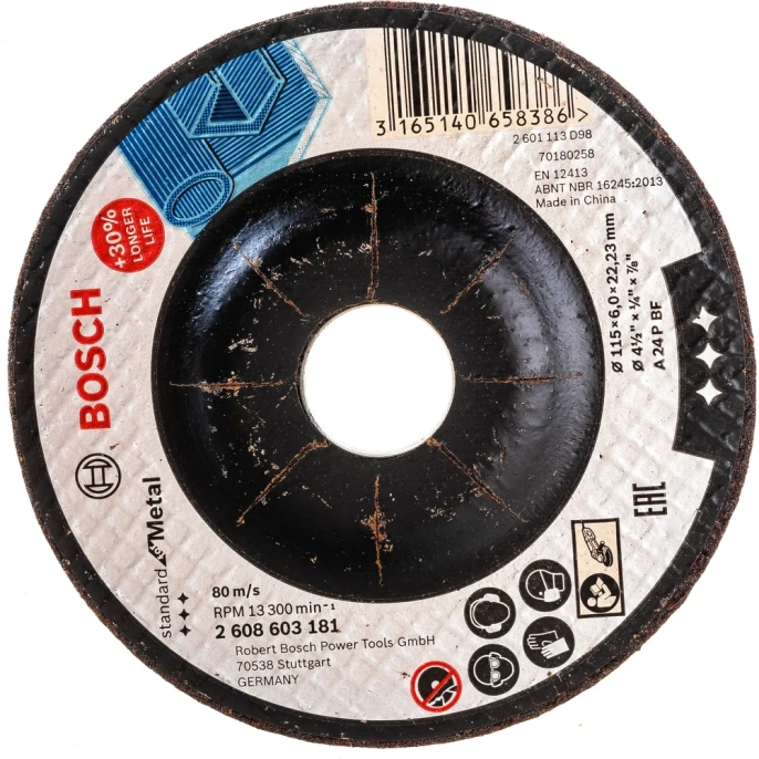 Круг обдирочный Standard по металлу (115x6х22.2 мм) Bosch 2608603181