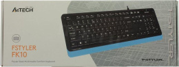 Клавиатура A4Tech FK10 черный/синий USB (FK10 BLUE) кабель 1.5м
