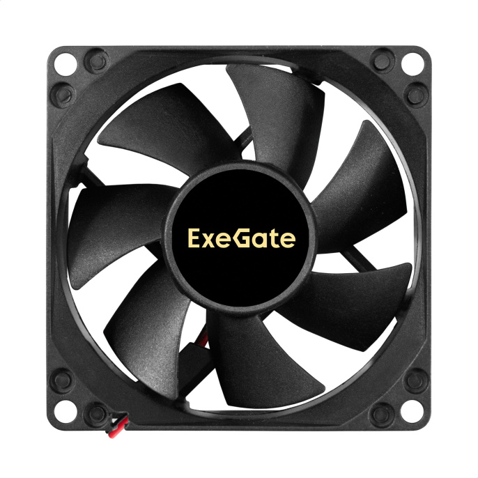Вентилятор 12В DC ExeGate ExtraSilent ES08025S2P (80x80x25 мм, Sleeve bearing (подшипник скольжения), 2pin, 1900RPM, 20dBA) EX299875RUS