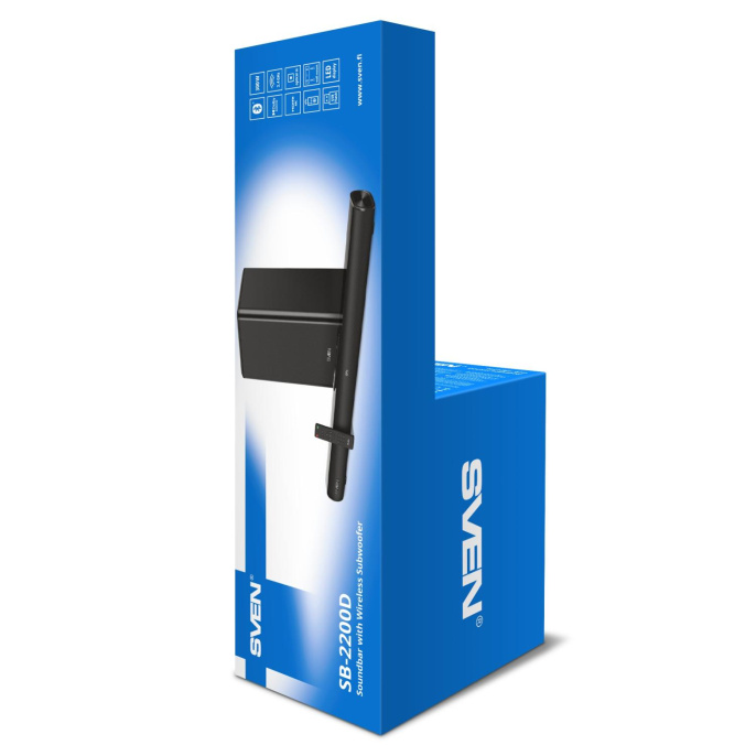 Саундбар SVEN SB-2200D, черный 300Вт, DD, BT, HDMI, ПДУ, Optical, USB, дисплей, беспроводной сабвуфер