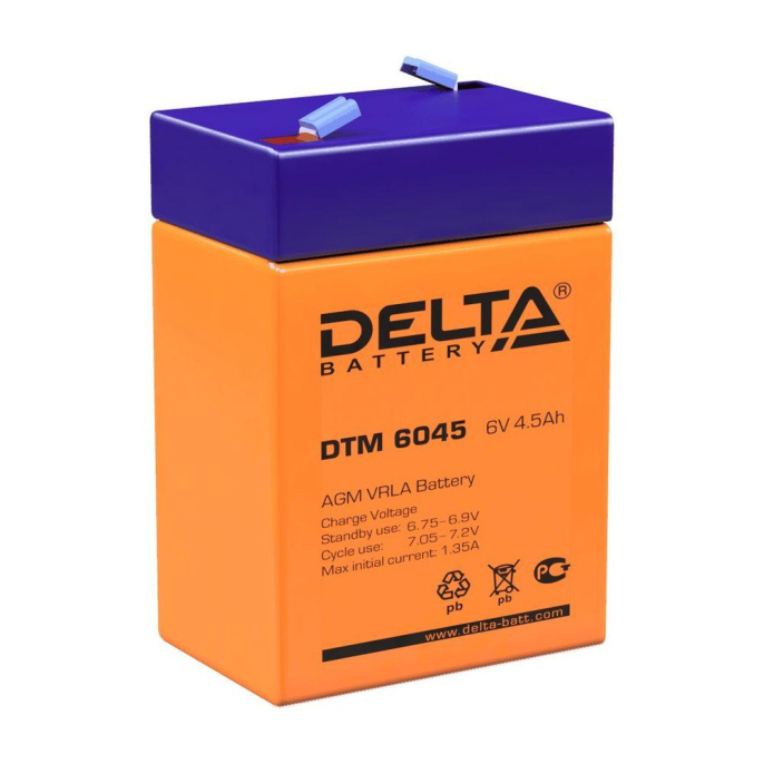 Аккумуляторная батарея Delta Аккумуляторная батарея для ИБП DTM 6045 6V/4.5Ah DTM 6045.