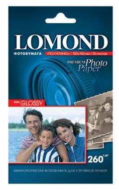 Фотобумага Lomond для струйной печати, 20л, 260г/м2, белый, покрытие полуглянцевое [1103302]