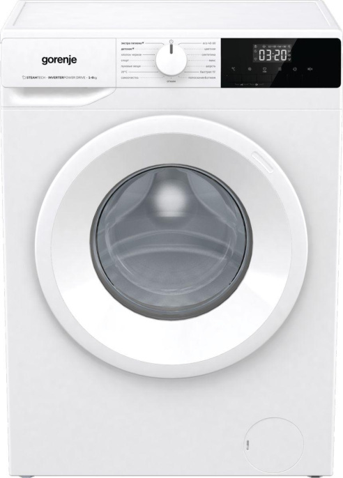 Стиральная машина Gorenje W1NHPI60SCS, с фронтальной загрузкой, 6кг, 1000об/мин, с паром, инверторная
