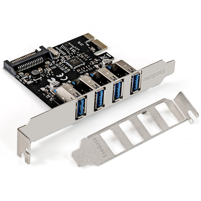 Контроллер ExeGate EXE-314 (PCI-E x1 v2.0, 4*USB3.0 ext., разъем доп.питания SATA 15pin, VIA Labs Chipset VL805) EX283716RUS