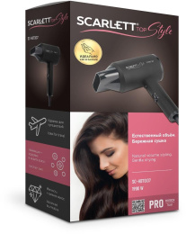 Фен Scarlett SC-HD70I37 (1900Вт, 2 скоростных режима, 3 температурных режима, концентратор, ионизация, длина шнура питания: 1.8 м)