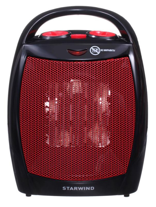 Тепловентилятор керамический StarWind SHV2001,  1600Вт,  с термостатом, 2 режима, черный,  красный