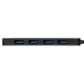 USB-Хаб (концентратор) 4-в-1 ExeGate DUB-4CP/1 (кабель-адаптер USB Type C --> 4xUSB3.0, доп. разъем USB Type-C для подключения источника питания, Plug&Play, черный) EX293986RUS