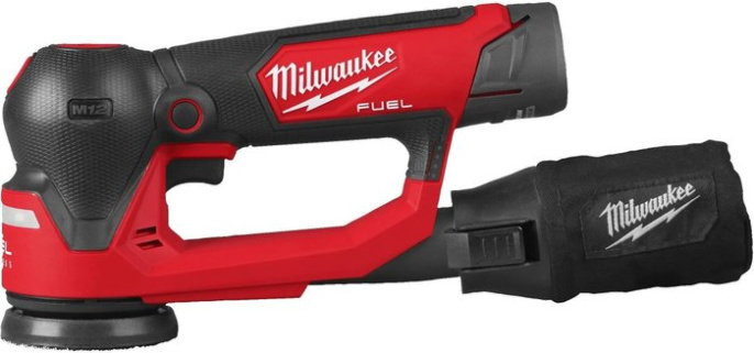 Эксцентриковая шлифмашина Milwaukee M12 FSDR75-202B 4933498233 уровень колебаний: 4000-10000 дв/мин, диаметр колебаний: 2.5 мм, размер шлифподошвы: 75 мм, сумка для инструмента, C12 C, 2xM12 в