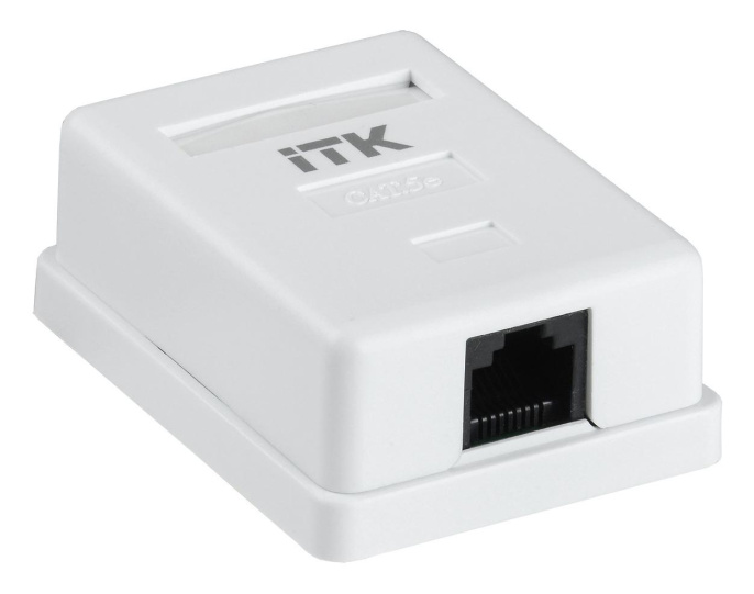 Розетка ITK (CS2-1C5EU-12) настен. RJ45 1 кат.5E UTP бел.