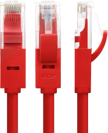 Greenconnect Патч-корд прямой 1.0m, UTP кат.5e, красный, позолоченные контакты, 24 AWG, литой, GCR-LNC04-1.0m, ethernet high speed 1 Гбит/с, RJ45, T568B