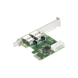 Контроллер ExeGate EXE-319 PCI-E x1 v2.0, 2*USB3.0 ext., разъем доп.питания, ASMedia Chipset ASM1042 EX283718RUS