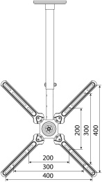 Кронштейн для телевизора Cactus CS-CP07, 23-55", потолочный, поворот и наклон,  черный