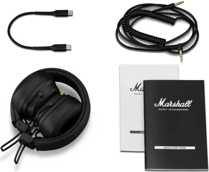 Наушники MARSHALL Major V, 3.5 мм/Bluetooth, накладные, черный [major v black]