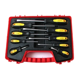 Набор отверток CNIC KDNS008 5 шлицевых, 4 крестовых, c магнитным наконечником, CrV, в пластиковом чемодане, 9 шт. 29919