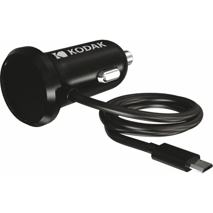 Автомобильное зарядное устройство с Micro USB KODAK кабель 1.2м Quick Charge, 3А, 12-24В UC104