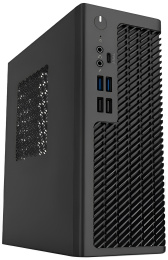 Корпус HAFF Pony (4L, материал: SGCC, толщина стенок: 0.6мм, 2хUSB2.0, 2хUSB3.0, HD Audio, 300W 80+ Bronze FLEX, 1x2.5 SSD, mITX, высота кулера: 75мм, воздушное охлаждение: 8см предустановлен, VESA в комплекте, быстросъемный зажим для верхней крышки, защи