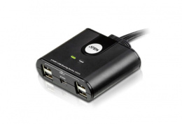 ATEN US224-AT Переключатель, электрон., USB, 2 ПК 2 устройства + клавиатура + мышь, 2 USB A-тип 4 USB A-тип, Male Female, со встроен. шнурами 2х1.2м., USB 2.0