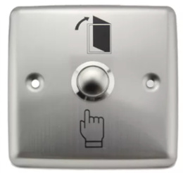 Кнопка выхода ZKTeco EX-801B механическая, без светодиодной подсветки, врезная, 88 х 88 х 25 мм, DC 12V – 36V, NO, COM