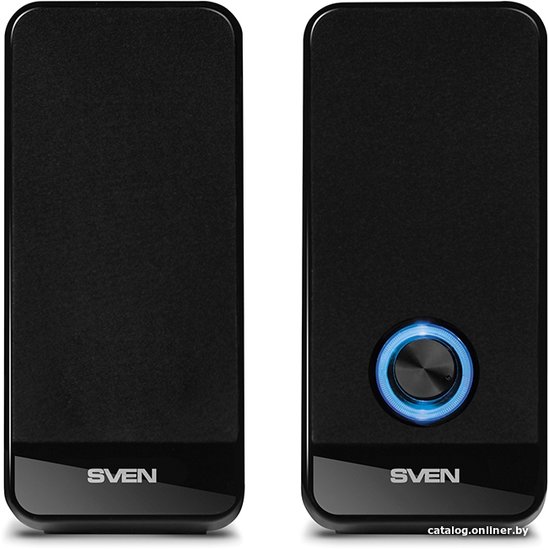 Акустика Sven 320 Black SV-014636 настольная, исполнение: 2.0, выходная мощность RMS : 6 Вт 2х3 Вт , частотный диапазон: 80-20000 Гц, размеры динамиков: Ø 60, питание: USB/DC