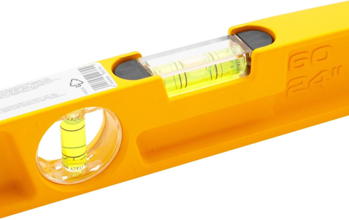 Уровень пузырьковый DENZEL 34935 60см, глазков: 2шт