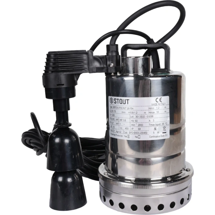 Дренажный насос с вертикальным поплавком STOUT Spd-0003-200450 RG0091CN918568