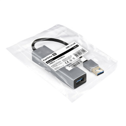 USB-Хаб (концентратор) 4-в-1 ExeGate DUB-4 (кабель-адаптер USB3.0 --> 4xUSB3.0, Plug&Play, корпус алюминиевый, серебристый) EX293981RUS