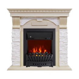 Каминокомплект Royal Flame Dublin арочный сланец крем. слоновая кость портал и очаг aspen black 64948584
