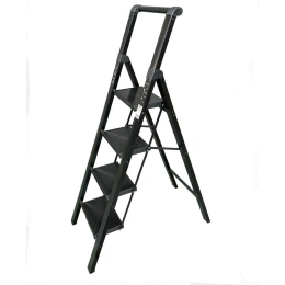 Алюминиевая стремянка SevenBerg calipso 4 широкие ступени чёрная Calipso-4 black