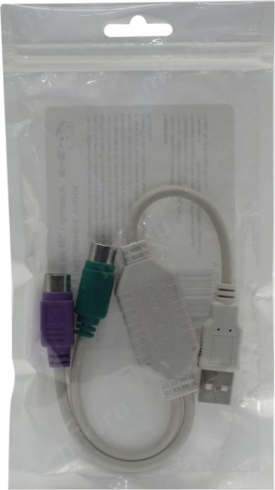KS-is Apst KS-011 Кабель-адаптер USB - 2x PS/2 для подключения PS/2 клавиатуры и мыши к USB порту