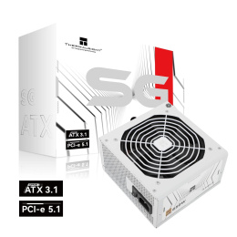 Блок питания 850W/ Power Supply Thermalright, 850W 80+ Gold ATX, 3.1, PCIe 5.1, Non-modular, 1x24 20+4 pin, 1xCPU 8 4+4 pin, 2xPCIe*2 8 6+2 pin, 5xSATA3, 1x12+4pin 12VHPWR PCIe 5.1 12+4pin 600mm , 3xMOLEX4pin, Active, 120x120mm, 150x140x86mm, APFC, whit (