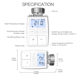 Умная термостатическая головка MOES ZigBee Thermostat Valve TV01 ZTRV-ZX-TV01
