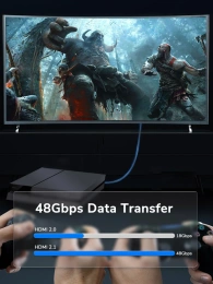 Кабель CABLETIME CH10H (CT-AV540-HE21G(C8K)-B1) 1 м, 8K PREMIUM HDMI 2.1, коаксиальный 32AWG, нейлоновый, 8K/60 Гц, 4K/144 Гц