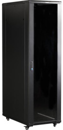 Шкаф серверный Lanmaster TWT-CBB-42U-8X8-G1 напольный 42U 800x800мм пер.дв.стекл задн.дв.стал.лист 2 бок.пан. 800кг черный