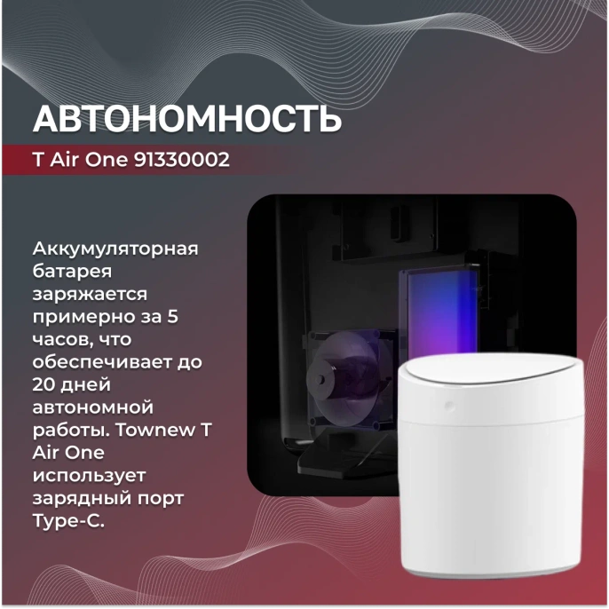 Умная корзина для мусора Townew T Air One (белый)