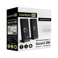 ExeGate Accord 280 питание USB, Bluetooth, 2х3Вт 6Вт RMS , 60-20000Гц, цвет черный, RGB подсветка, с возможностью трансформации в саундбар, Color Box