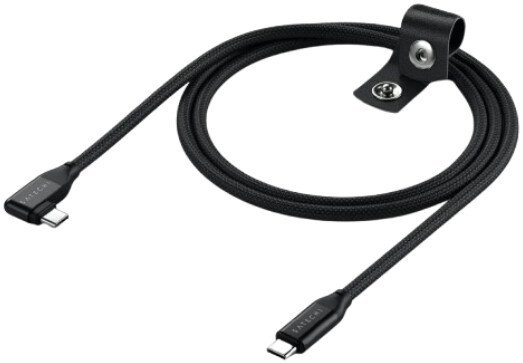 Кабель угловой вправо Satechi Right Angle 240W PD USB-C to USB-C Cable. Длина: 1м. Цвет: черный (AP-YCR100K)