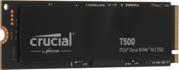 Твердотельный накопитель SSD Crucial M.2 2280 500GB Crucial T500 Client SSD CT500T500SSD8 PCIe Gen4x4 with NVMe, 7200/5700, TLC, 300TBW