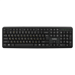 Комплект ExeGate Professional Standard Combo MK120 клавиатура влагозащищенная 104кл. + мышь оптическая 1000dpi, 3 кнопки и колесо прокрутки, длина кабелей 1,5м; USB, черный, Color Box EX286204RUS