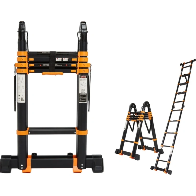 Телескопическая лестница-стремянка WORKY black max 2,9м/5,8м 14 ступеней ARD258461